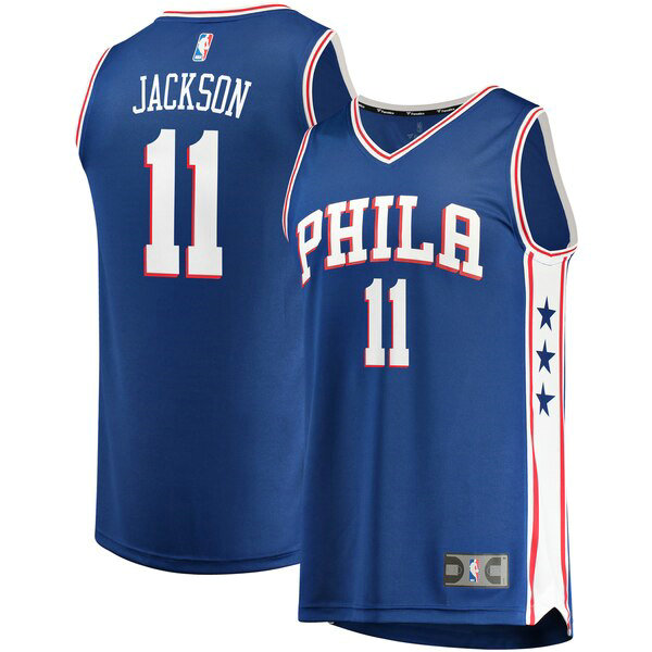 Maillot Philadelphia 76ers Homme Demetrius Jackson 11 Icon Edition Bleu